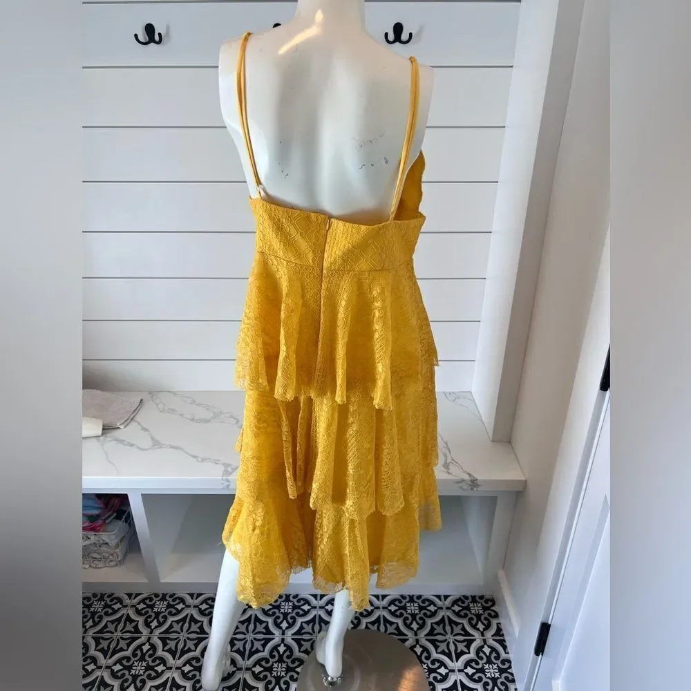 Lulus yellow tiered dress - Picture 3 of 10